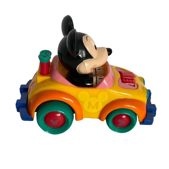 Disney Mickey Mouse Yellow Racer Car Windup Toy - Picture 6 of 13